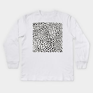 Black and Gold Animal Print Kids Long Sleeve T-Shirt